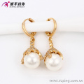 91187 Wholesale pearl earring designs beautiful white ball gold earring accessories noble diamond jewelry for women